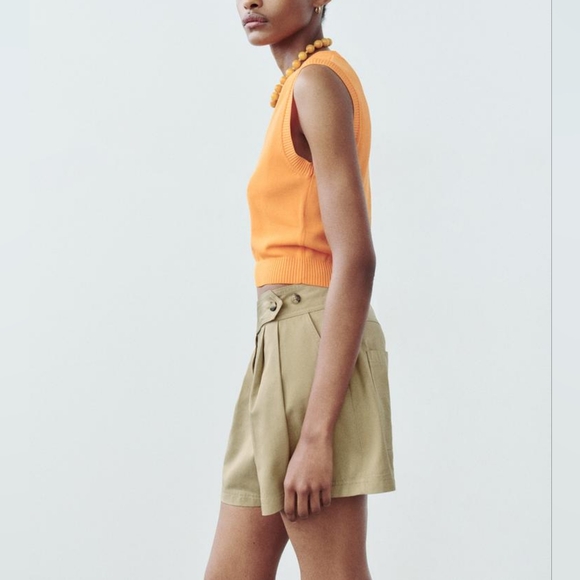 ZARA PLAIN RIB KNIT TOP - Picture 3 of 8